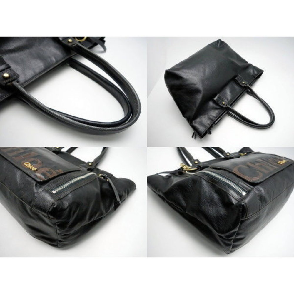 Chloe Eclipse Tote Polyurethane Polyester Black B… - image 3